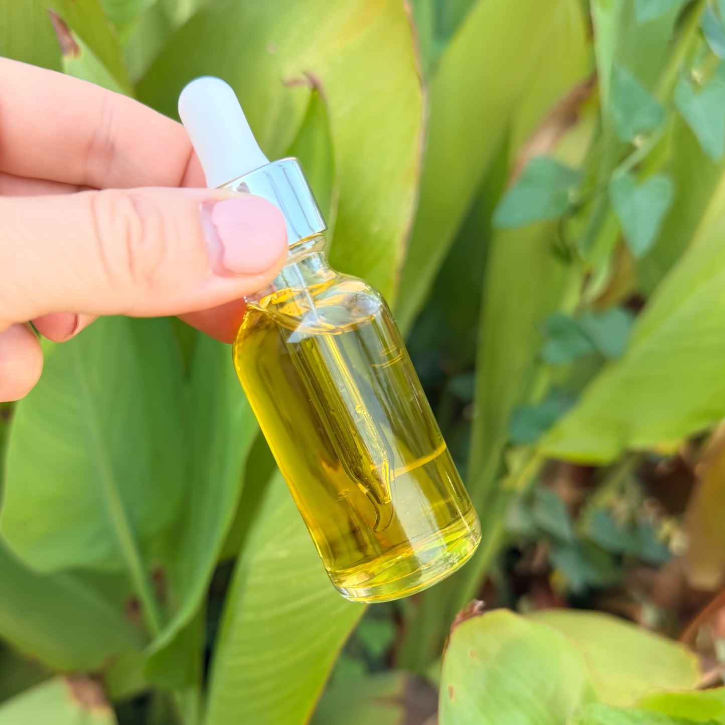 private label hair glossing oil in serum bottle with dropper top